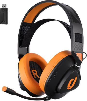 Jeecoo G90 Wireless Gaming Headset - Lightweight Comfort with Suspension Headband, Superb Sound Detachable Mic, Low-Latency Bluetooth 2.4G Wireless Gaming Headphones - PS4 PS5 PC Laptops Compatible
